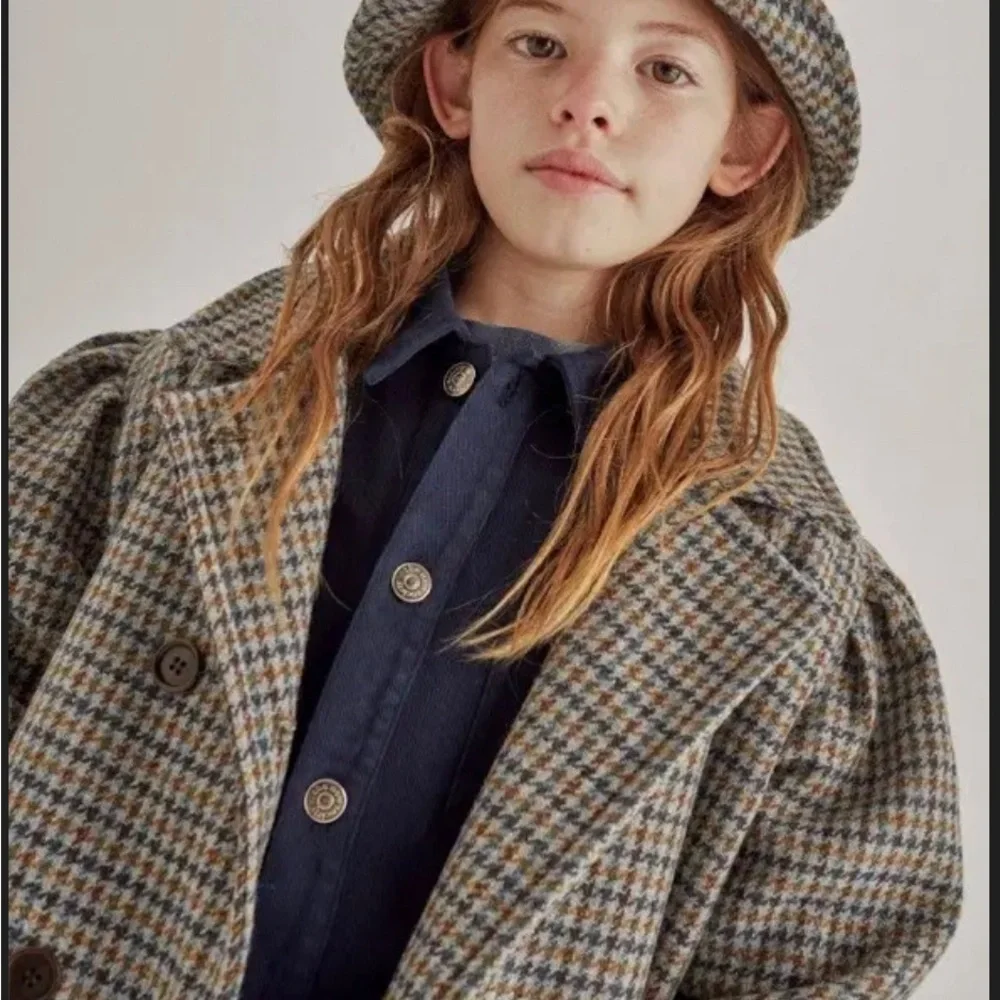 Stylish Houndstooth Double-Breasted Coat